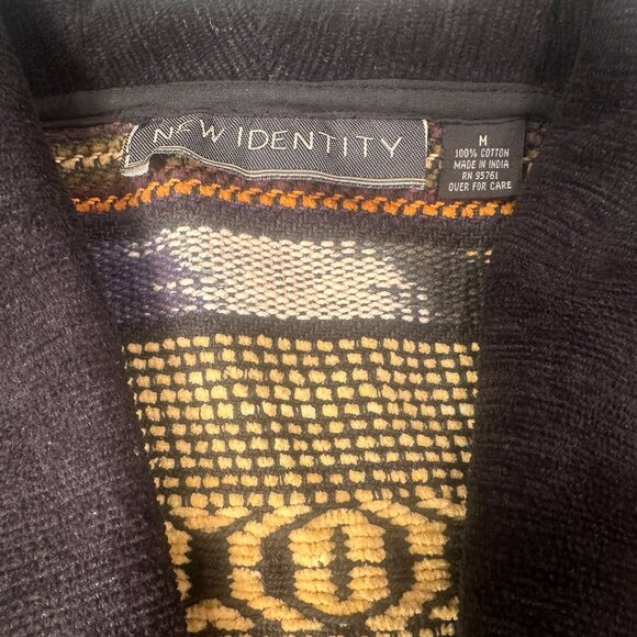 New Identity Southwest Tapestry Blazer Women Cropped Shawl Collar Western Cotton - Picture 4 of 16